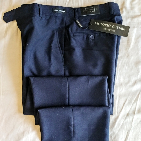 New Victori Future Navy Stain Defender Dress Pants - Picture 5 of 8